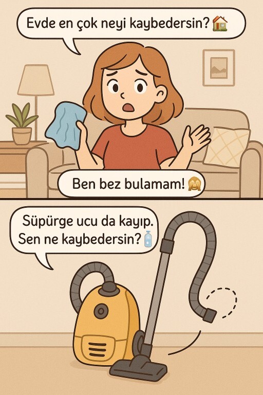Evde en çok neyi kaybedersin 😂🏡?