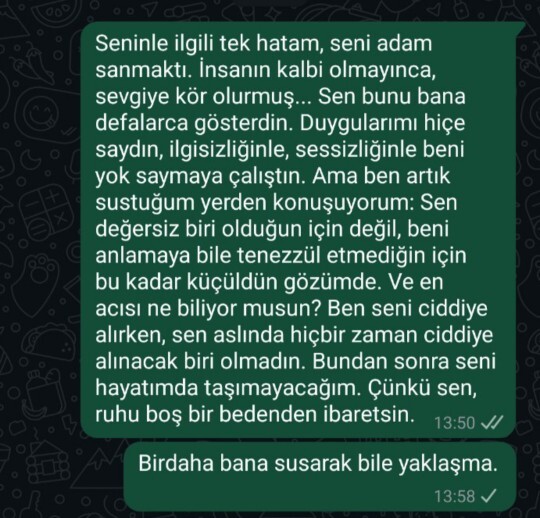 Sizce bu mesaja neden engel atılır?