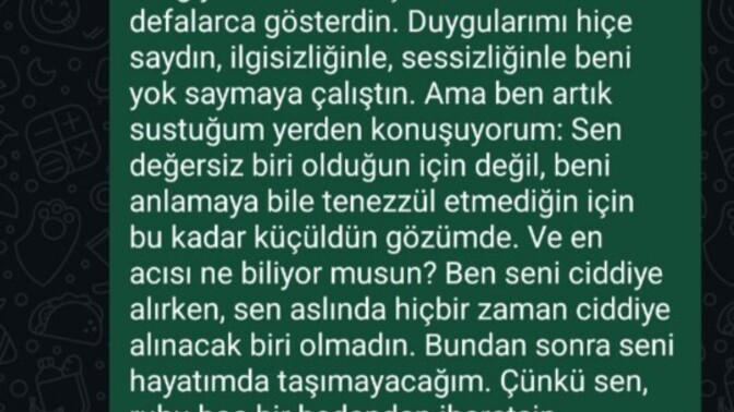 Sizce bu mesaja neden engel atılır?