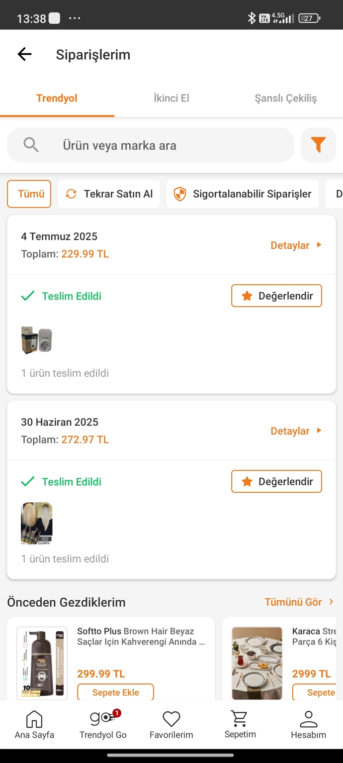 Trendyoldan en son ne aldınız?