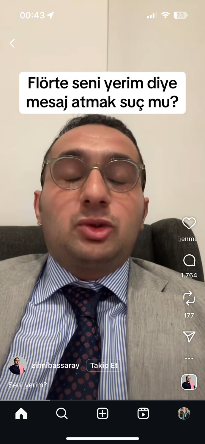 Flörte seni yerim** diye mesaj atmak suç mu?