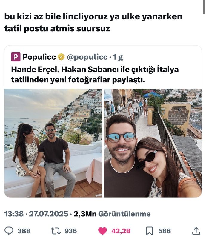 Bu Hande erçel neden her felakete linç yiyor?