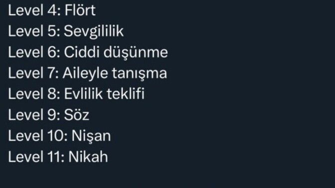 İlişkide kaçıncı levele geldin?