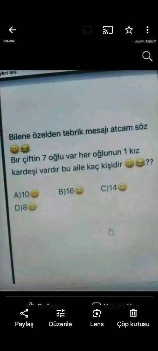 Bilin bakalım cevap ne?