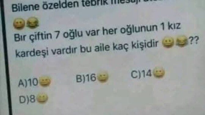 Bilin bakalım cevap ne?