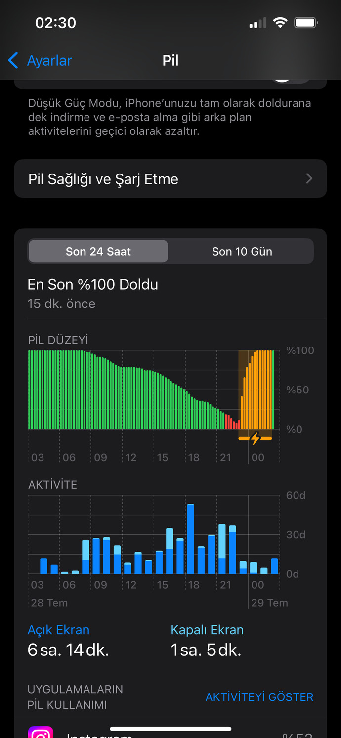 İPhone 13 bu turuncu kısım ne anlama gelir?