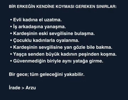 Bir erkeğinin kendine koyması gereken sınırları biliyor musunuz?