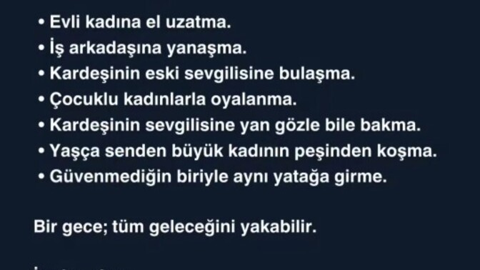 Bir erkeğinin kendine koyması gereken sınırları biliyor musunuz?
