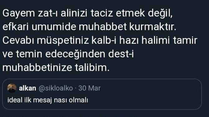 Fazla klasik olmasın diye "Selam" yerine şöyle bir ilk mesaj gönderene dönüşünüz nasıl olur?