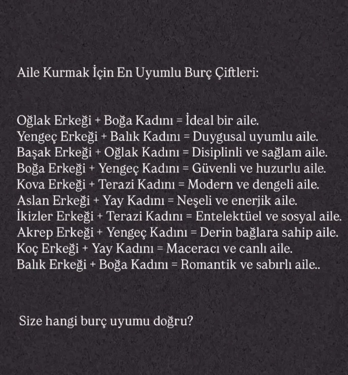 Aile kurmak için en uyumlu çiftler hangileri?