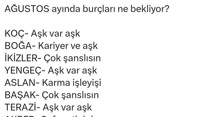 Burcunuza göre Ağustos ayında sizleri neler bekliyor?