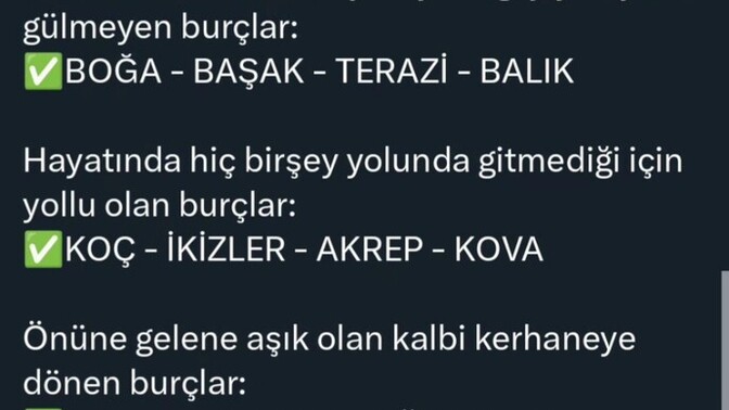 Burcunuza göre durumunuz nedir?