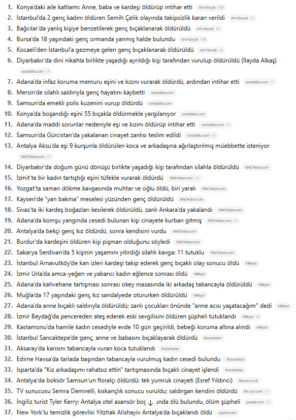 Türkiyedeki işlenen cinayetler, sizi korkutuyor mu?