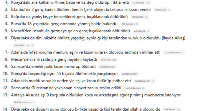 Türkiyedeki işlenen cinayetler, sizi korkutuyor mu?