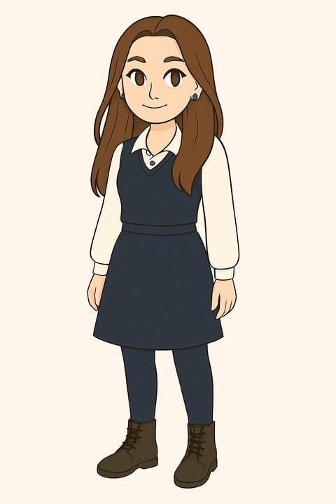 Sizce okul üniformasına lacivert süveter mi yoksa etek deseninde bir yelek mi daha güzel şık görünür?