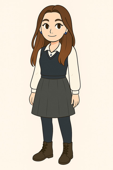 Sizce okul üniformasına lacivert süveter mi yoksa etek deseninde bir yelek mi daha güzel şık görünür?