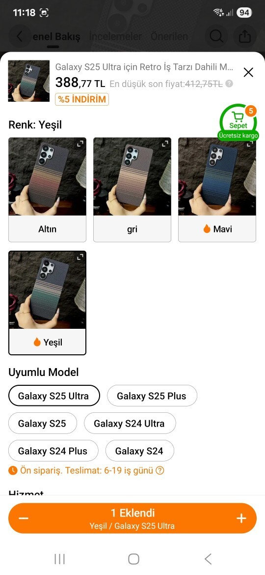 S25 ultra telefonum için kılıf şipariş vericem sizce hangi renk iyi olur?
