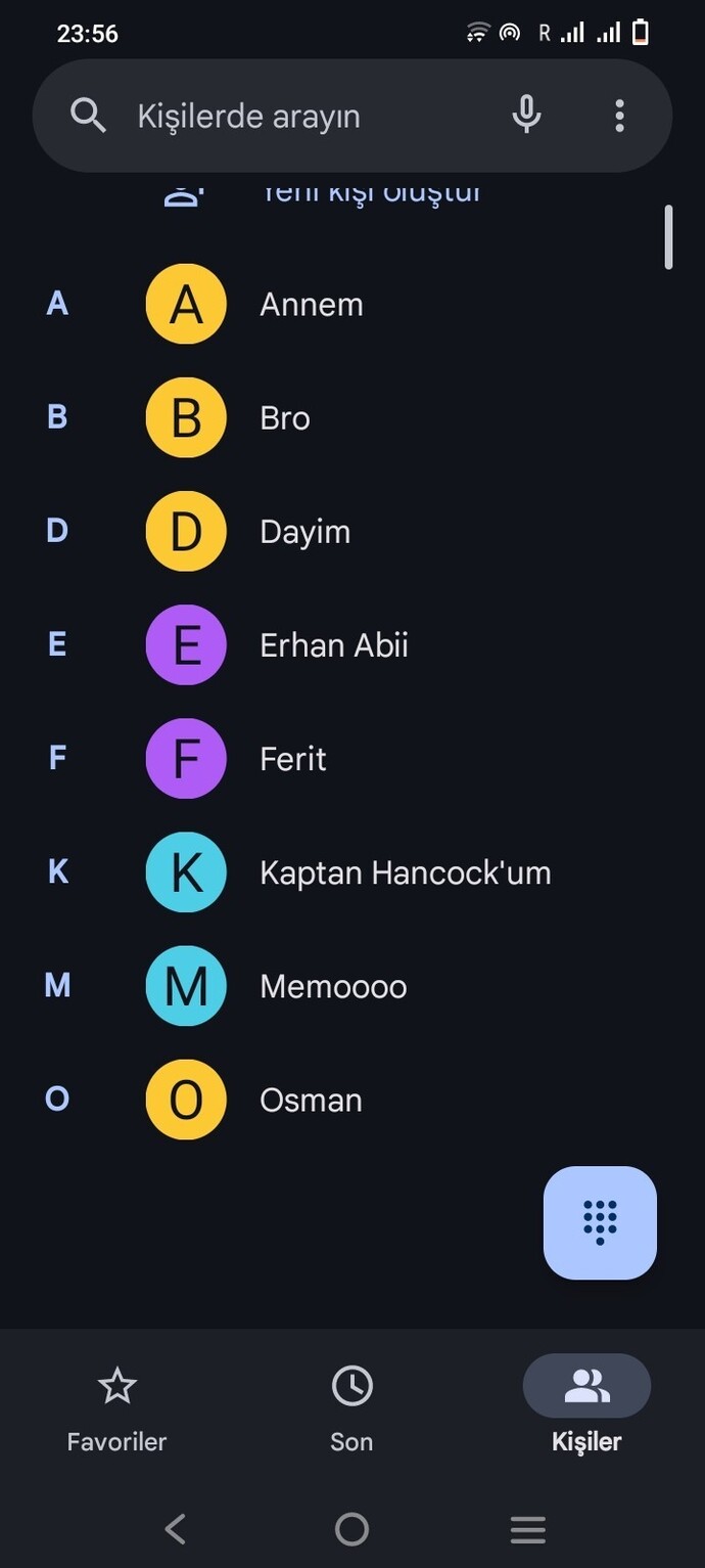 Telefon rehberinde kaç numara var?