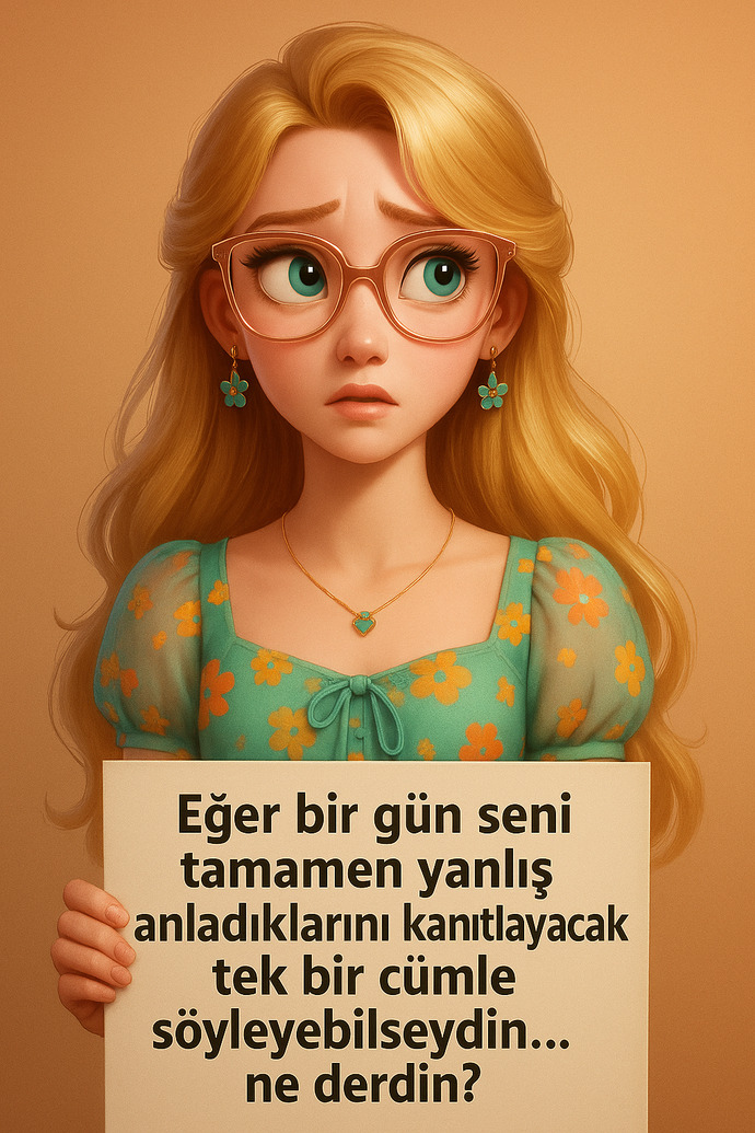 Eğer bir gün seni tamamen yanlış anladıklarını kanıtlayacak tek bir cümle söyleyebilseydin… ne derdin?