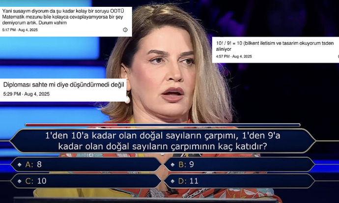 ODTÜ matematik mezunu yarışmacının faktöriyelle alakalı soruya iki joker harcadığı hayat bize neler yapmaz?