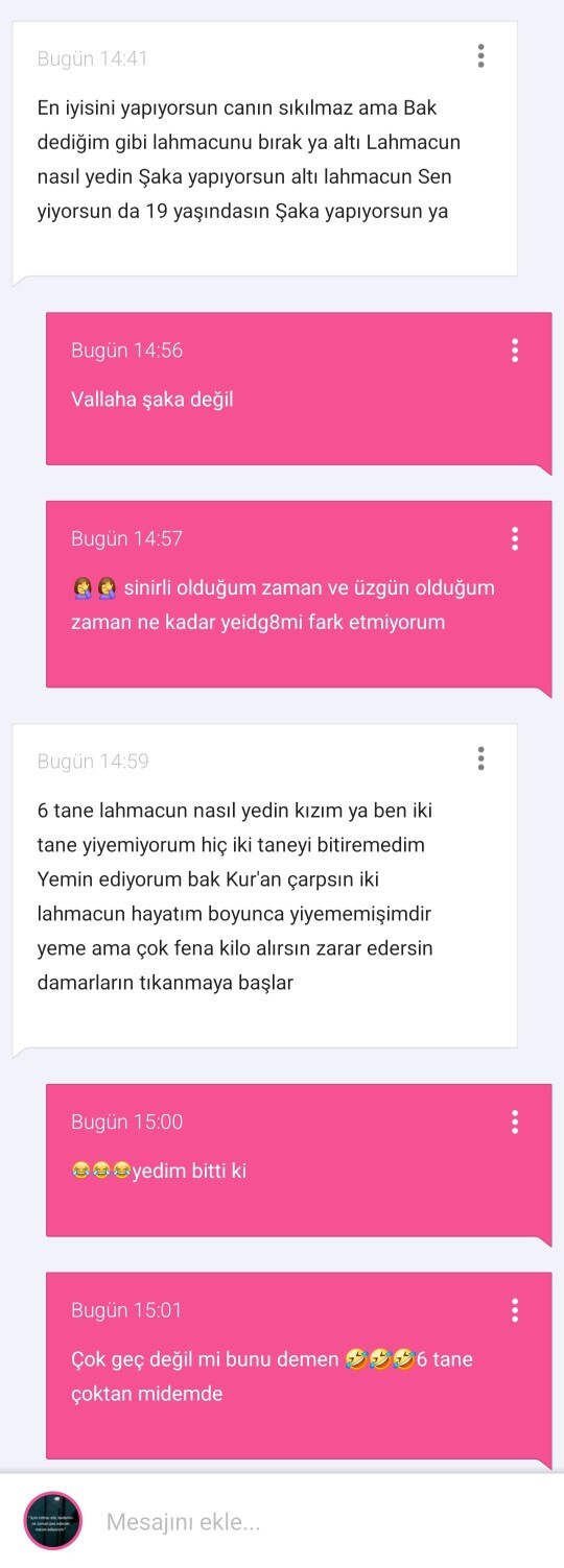 Lahmacunu kaç dk da yiyorsunuz ve kaç tane?
