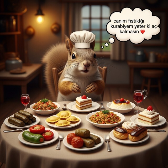 Açken kim seni düşünüyor, kim sana yemek ısmarlıyor 🐿️🥘?
