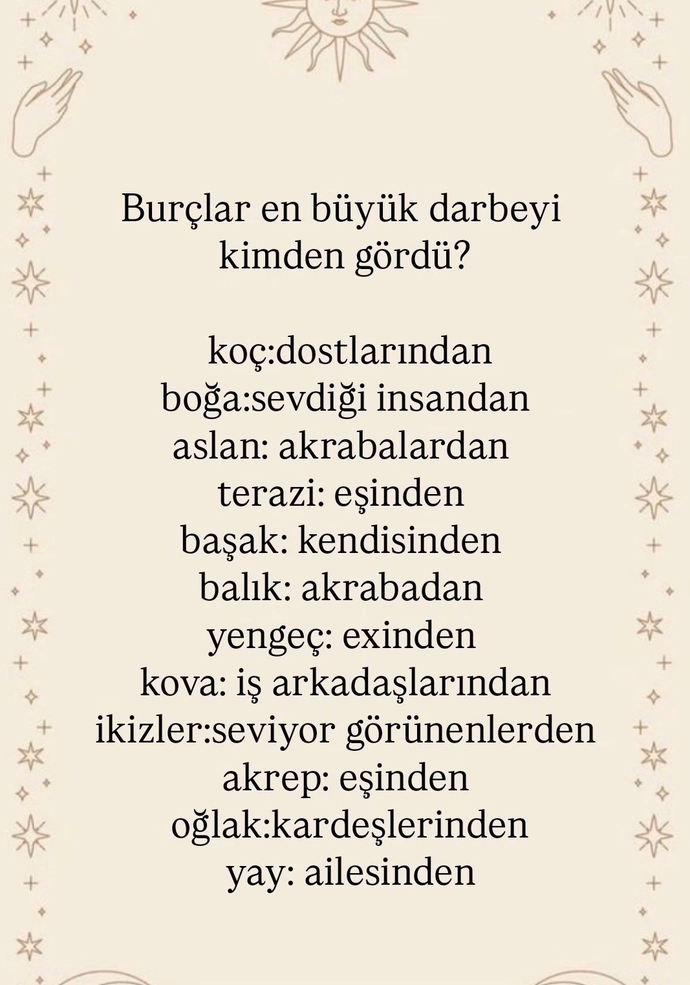 Senin burcun darbeyi kimden gördü?