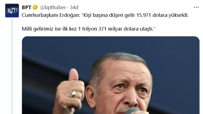 Cumhurbaşkanı kişi başı yıllık gelirin 15 bin dolar olduğunu söylemiş sizin yıllık geliriniz ne kadar?