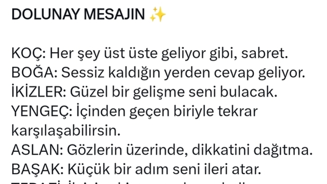 Burcunuza göre dolunay mesajın nedir?