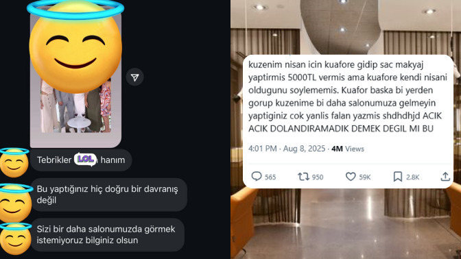 Bir kuaför nişan makyajını gizleyen müşteriye "Bir daha salonuma adım atma" dedi, bu davranışa ne dersiniz :D?