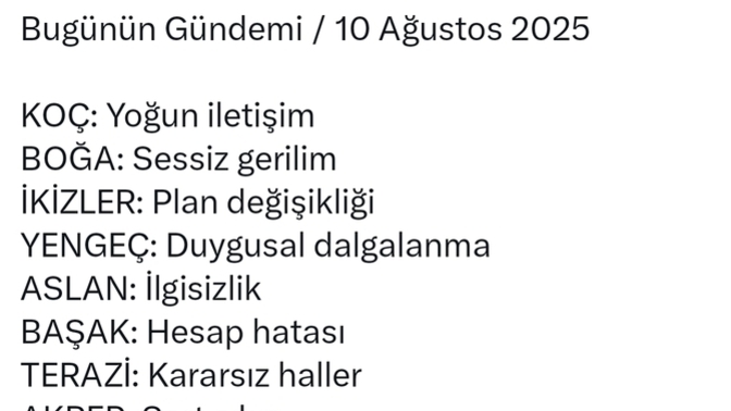 Burcunuza göre bugün gündeminizdee ne var?