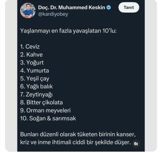 Yaşlanmayı en fazla yavaşlatan 10lu. Bunlardan en fazla hangilerini tüketirsiniz?