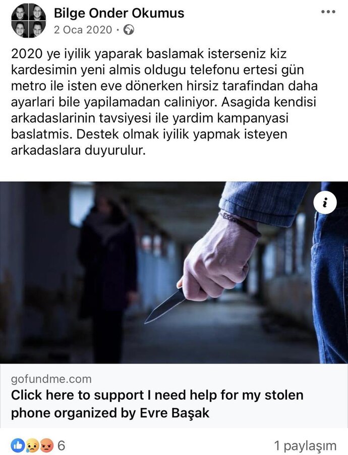 Önceden de telefon için para istemiş