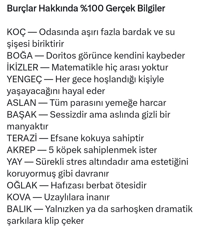 Burcuna göre senin hakkındaki gerçek bilgi nedir?