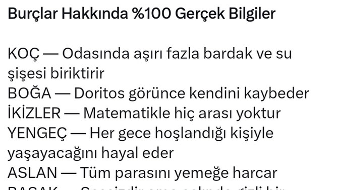 Burcuna göre senin hakkındaki gerçek bilgi nedir?