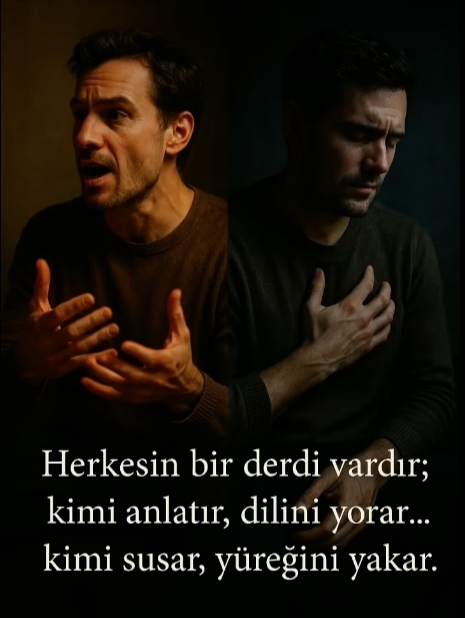 Derdinizi anlatıp dilinizi yoranlardan mısınız yoksa içe atıp yüreğinizi yakanlardan mı?