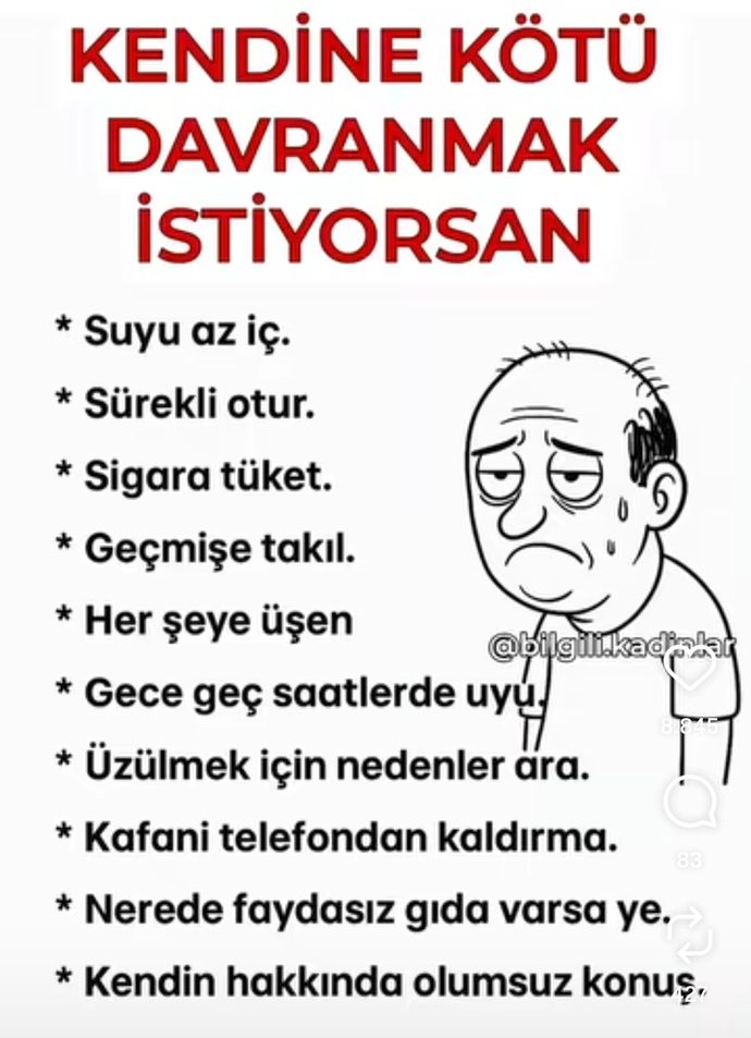 Görsele göre kendine ne kadar kötü davranıyorsun?