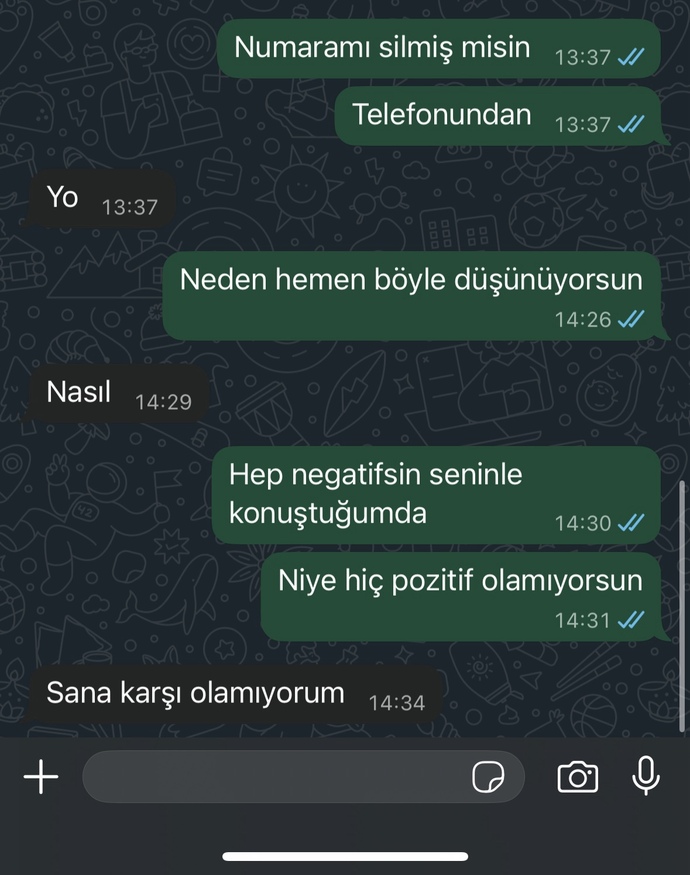 Eski sevgilim benimle konuşmak istemiyor mu?
