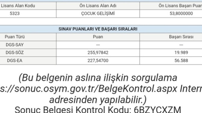 Dgs puanim bu okul öncesi öğretmenliği istiyordum bu 19 bin sıralamaya gelir mi sözelle alio?