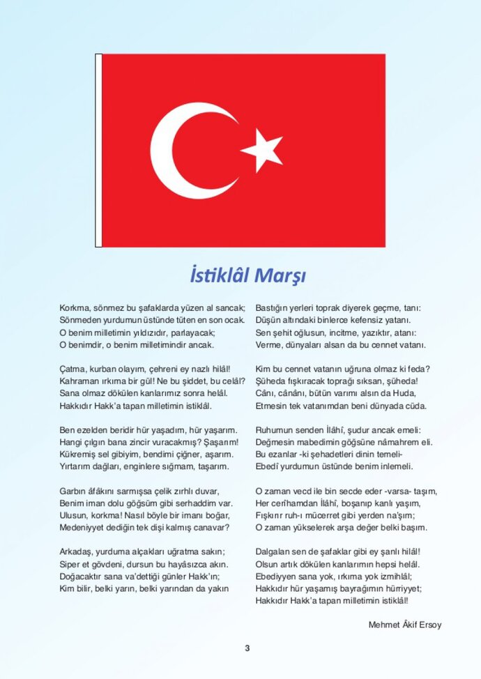 İstiklal Marşını ve Gençliğe Hitabeyi ezbere bilir misiniz?