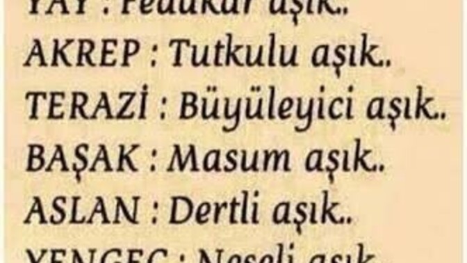 Burcunuza göre siz nasıl aşıksınız?