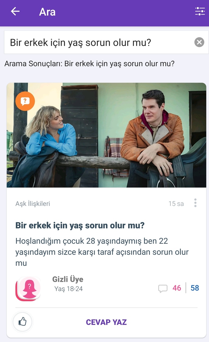 Bir erkek için yaş sorun olur mu?