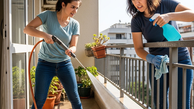 Balkonu yazları her gün silip, süpürür müsünüz?