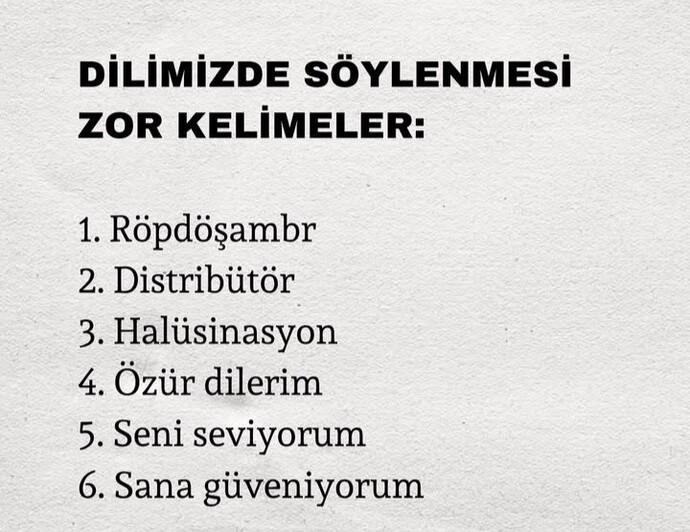 Hangi kelimeyi söylemekte zorlanırsın?