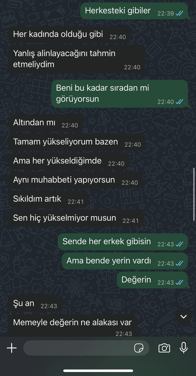 Eski sevgilim neden böyle bağı hiç yok mu benimle?