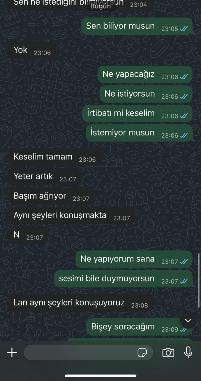 Eski sevgilim neden böyle bağı hiç yok mu benimle?