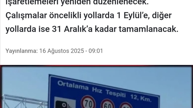 Hız levhaları değişiyor! Hız limitine dikkat ediyor musunuz, eder misiniz?