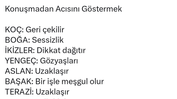 Burcunuza göre konuşmadan acınızı nasıl gösterirsiniz?