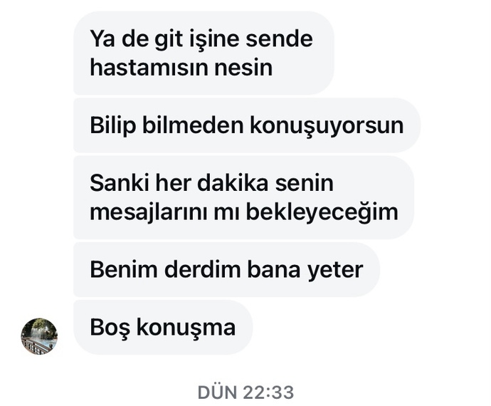 Bunu yazdıktan sonra engel attı?