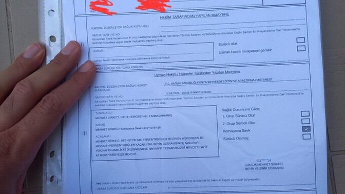 Sizce bu rapora göre, bu kişiye ehliyet verilir mi? Bu kişi sürücü olabilir mi?